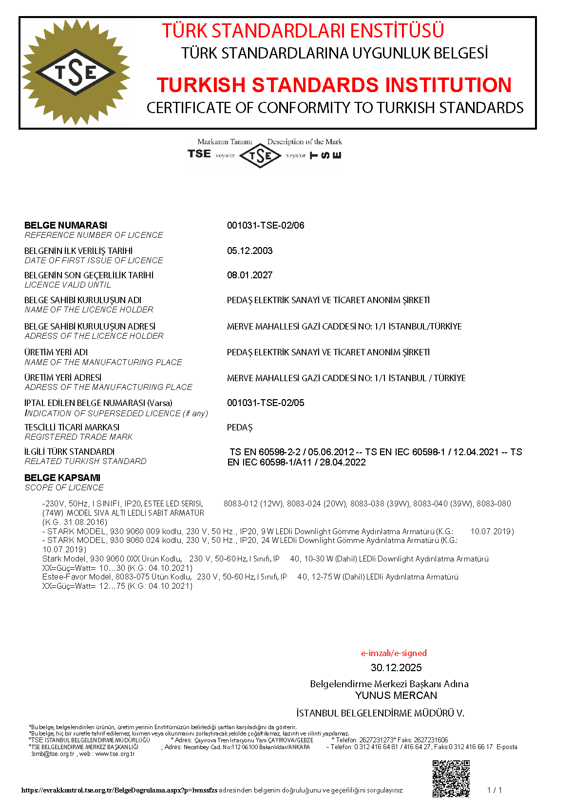 TS EN IEC 60598-2-2